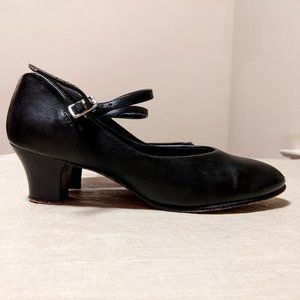 Capezio Girls Jr. Footlight Character Shoes 7.5 M Black